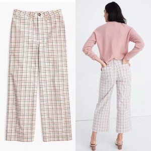 Madewell size 27 Emmett Wide Leg Cropped Windowpane Rainbow Pants